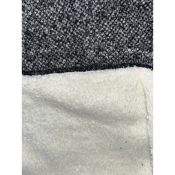 Orvis Sweater Mens Sz L Heather Black Sherpa Lined 1/4 Zip Pullover Mock Neck - Picture 7 of 9